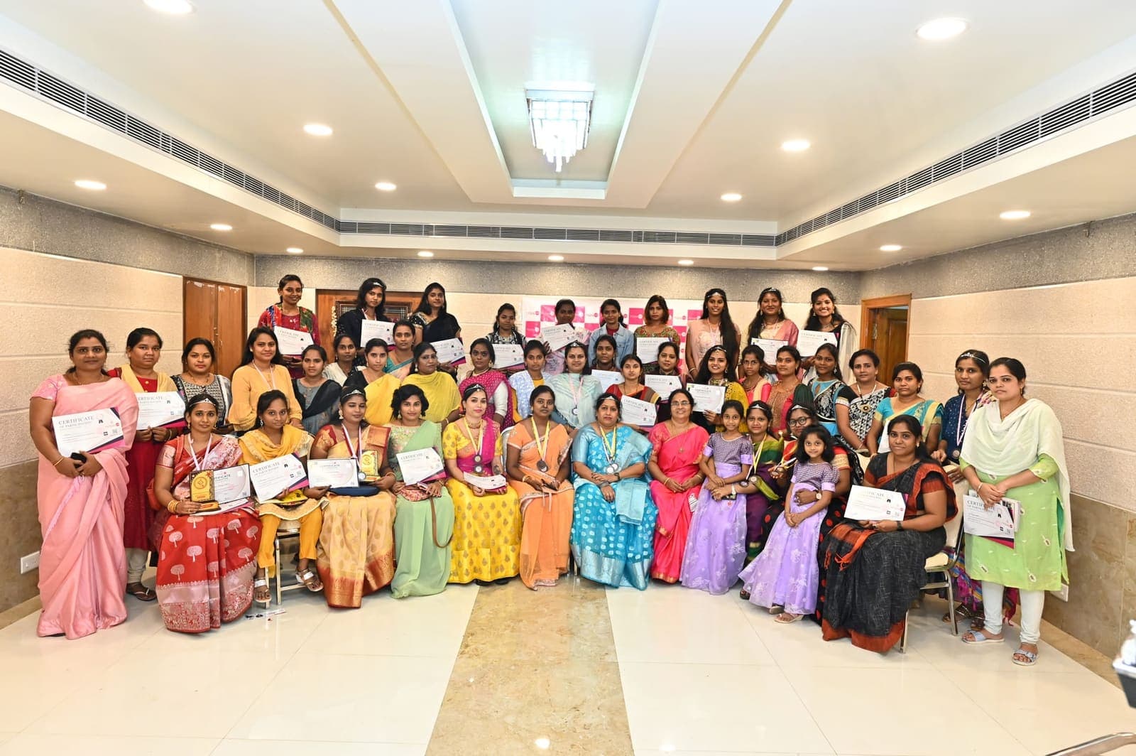 Lacmint partners and beauticians together at a partner celebration event